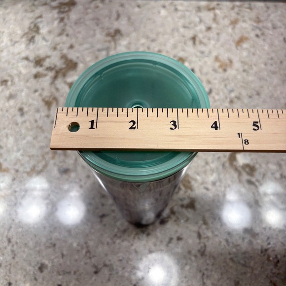 Starbucks Tropical Floral Tumbler Travel Mug Green Lid Reusable NO STRAW - Picture 6 of 9